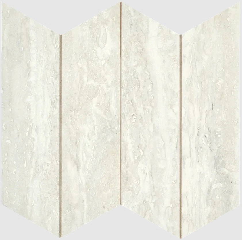 Invictus Ivory Vein Cut Matte Large Chevron Mesh