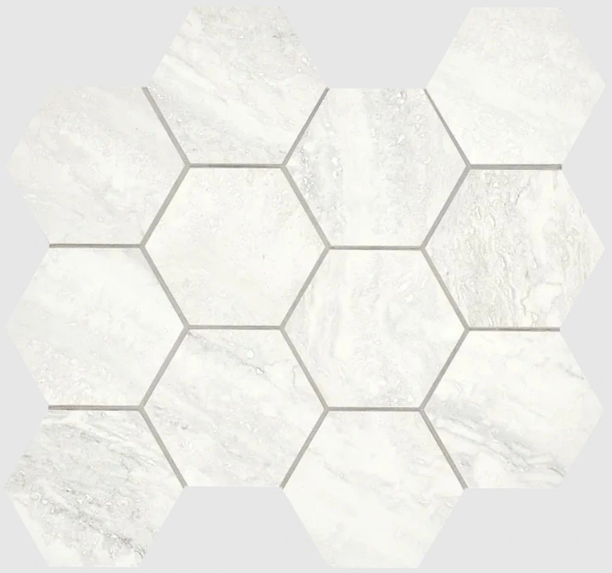 Invictus White Vein Cut Matte 4 Inch Hex Mesh