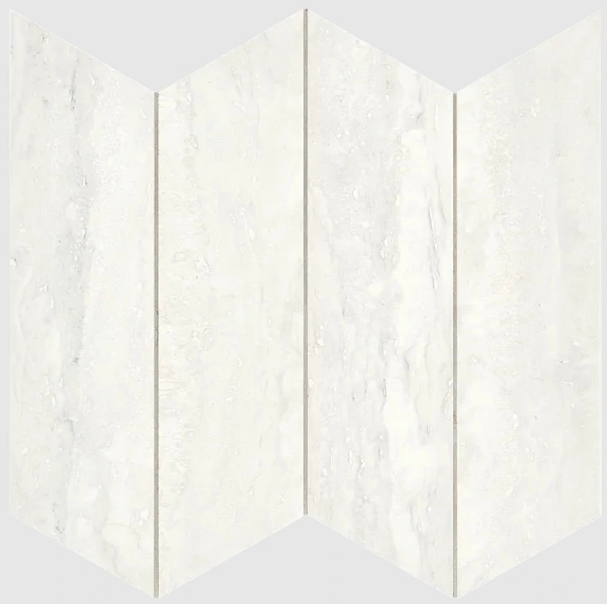 Invictus White Vein Cut Matte Large Chevron Mesh