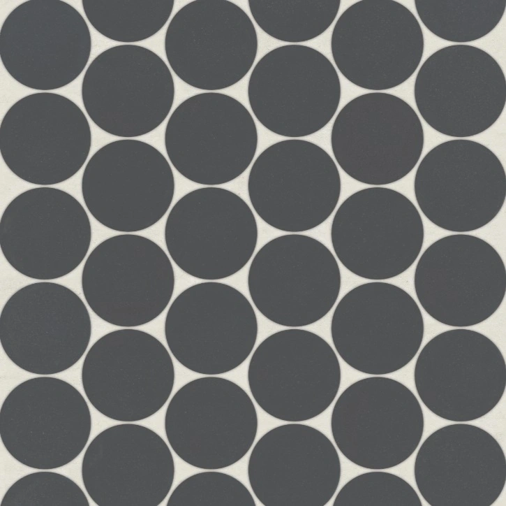 Marin 2" Penny Round Matte Porcelain Mosaic in Black Sea