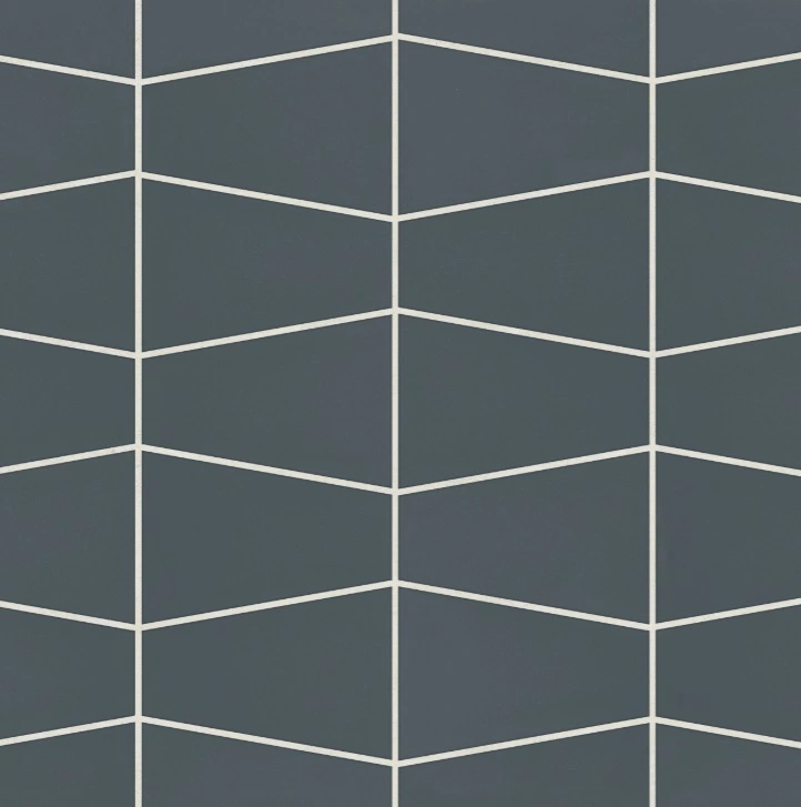 Marin Trapezoid Matte Porcelain Mosaic in Midnight Tide