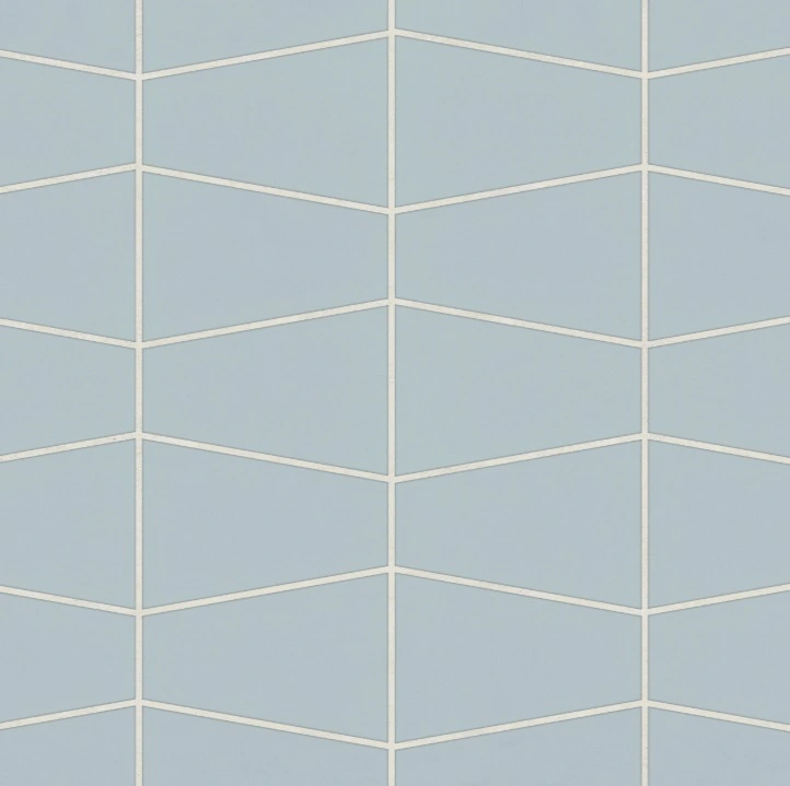 Marin Trapezoid Matte Porcelain Mosaic in Misty Blue