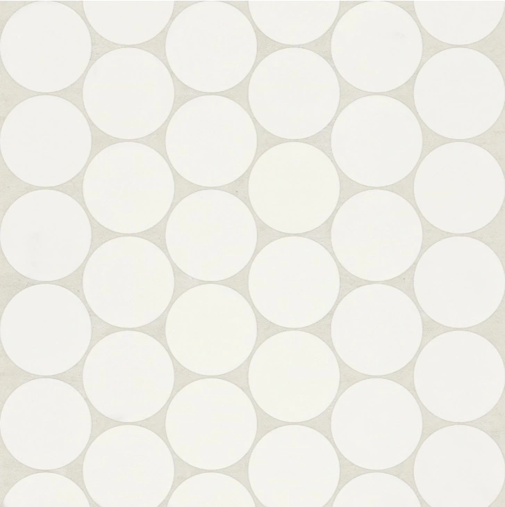 Marin 2" Penny Round Matte Porcelain Mosaic in Pearl White