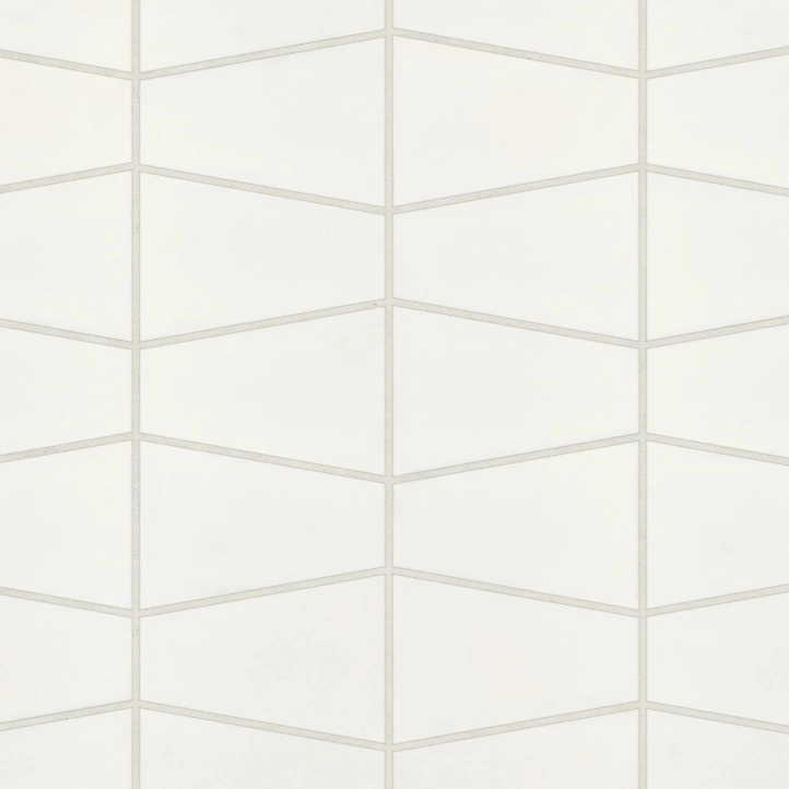 Marin Trapezoid Matte Porcelain Mosaic in Pearl White Marin Trapezoid Matte Porcelain Mosaic in Pearl White