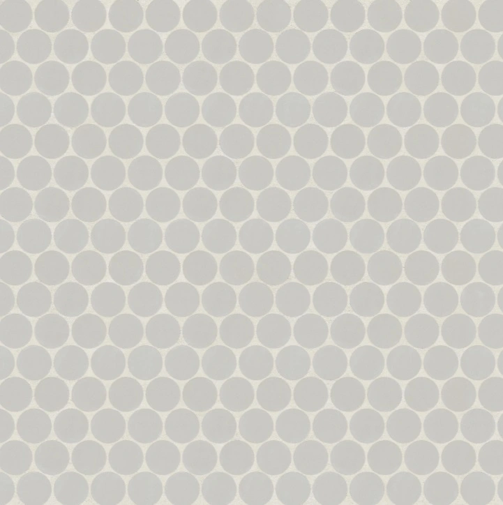 Penny Round Matte Porcelain Mosaic in Pebble Gray