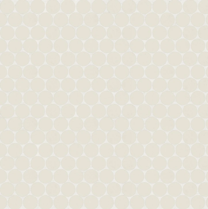 Penny Round Matte Porcelain Mosaic in Sand Dollar