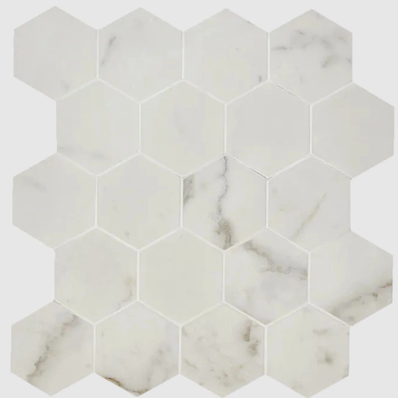 Marvel Calacatta Extra Matte Small Hex 2-5/8 Mesh