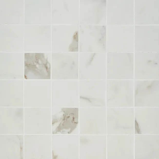 Marvel Calacatta Prestigio Matte 2 x 2 Mosaic Mesh