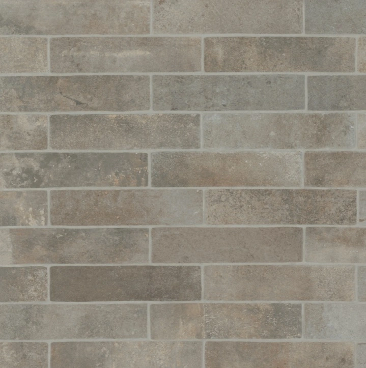 Matte Brick-Look Porcelain Field Tile in Silverbow