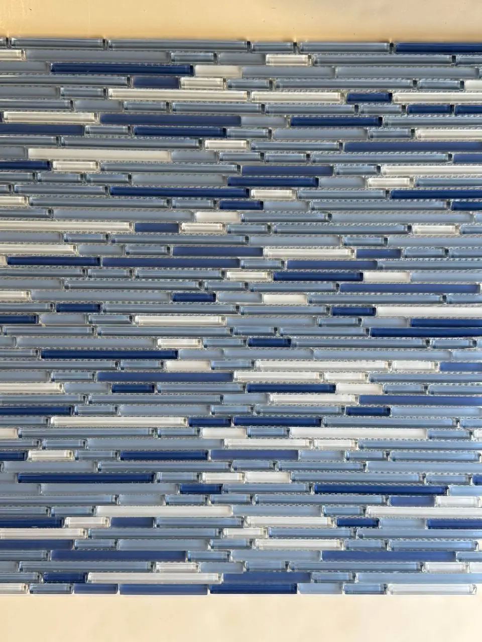 Blue Random Strip Glass Mosaic