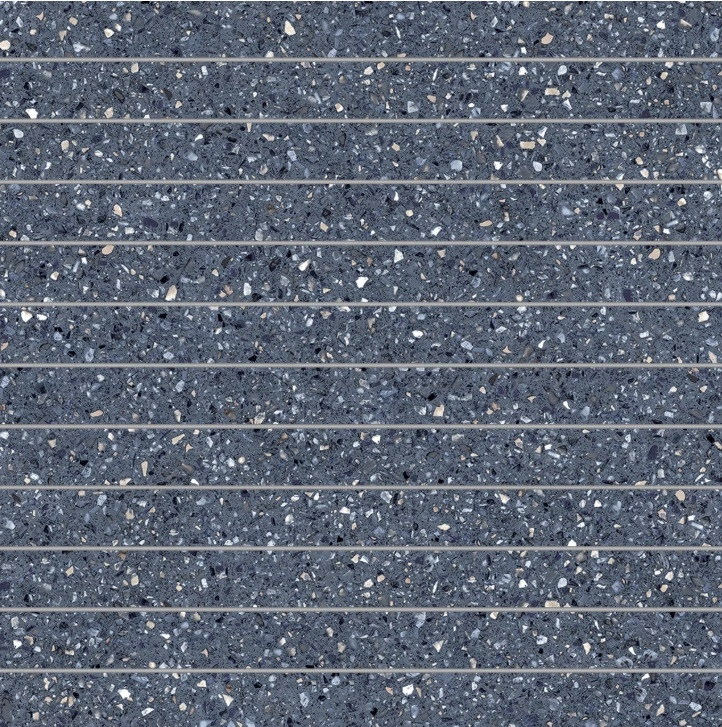 Mystere 1" x 12" Structured Porcelain Mosaic Tile in Blue