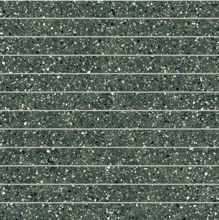 Mystere 1" x 12" Structured Porcelain Mosaic Tile in Green
