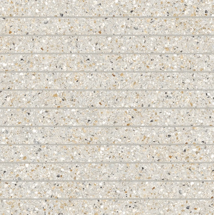 Mystere 1" x 12" Structured Porcelain Mosaic Tile in Linen