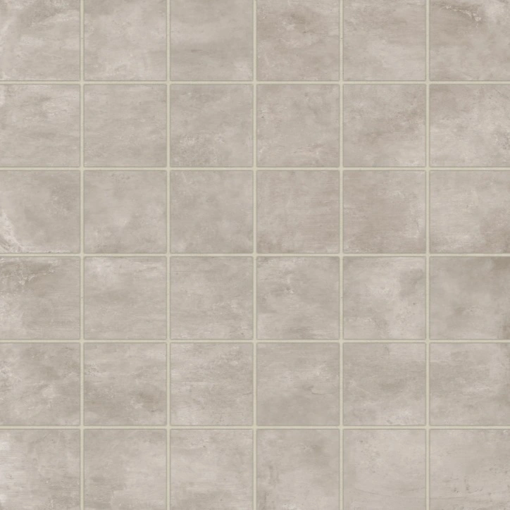 +One 2" x 2" Matte Porcelain Square Mosaic in Greige