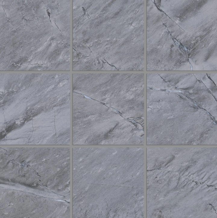 Prati 4" x 4" Honed Porcelain Mosaic in Breccia Grey