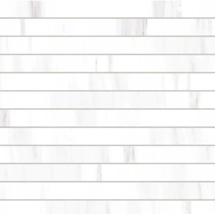 Prati 1" x 12" Honed Porcelain Mosaic in Dolomite
