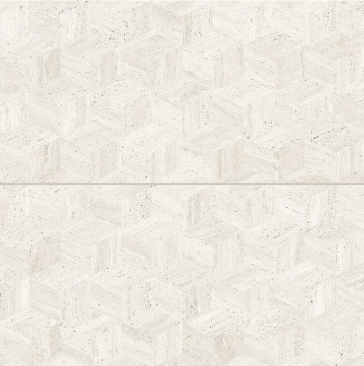 Sensi Roma 24" x 48" Satin Porcelain Cube Deco in White