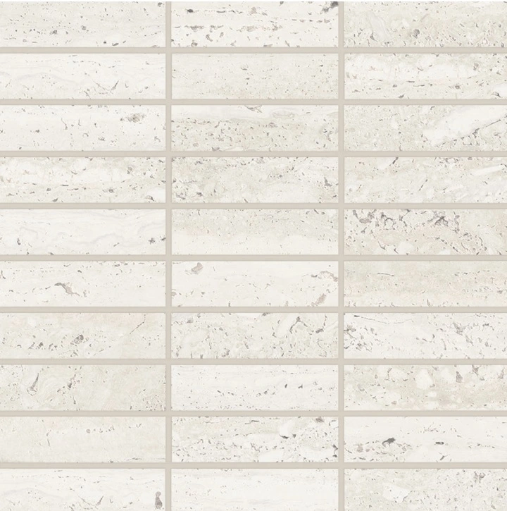 Sensi Roma 1" x 4" Satin Porcelain Rectangle Mosaic in White