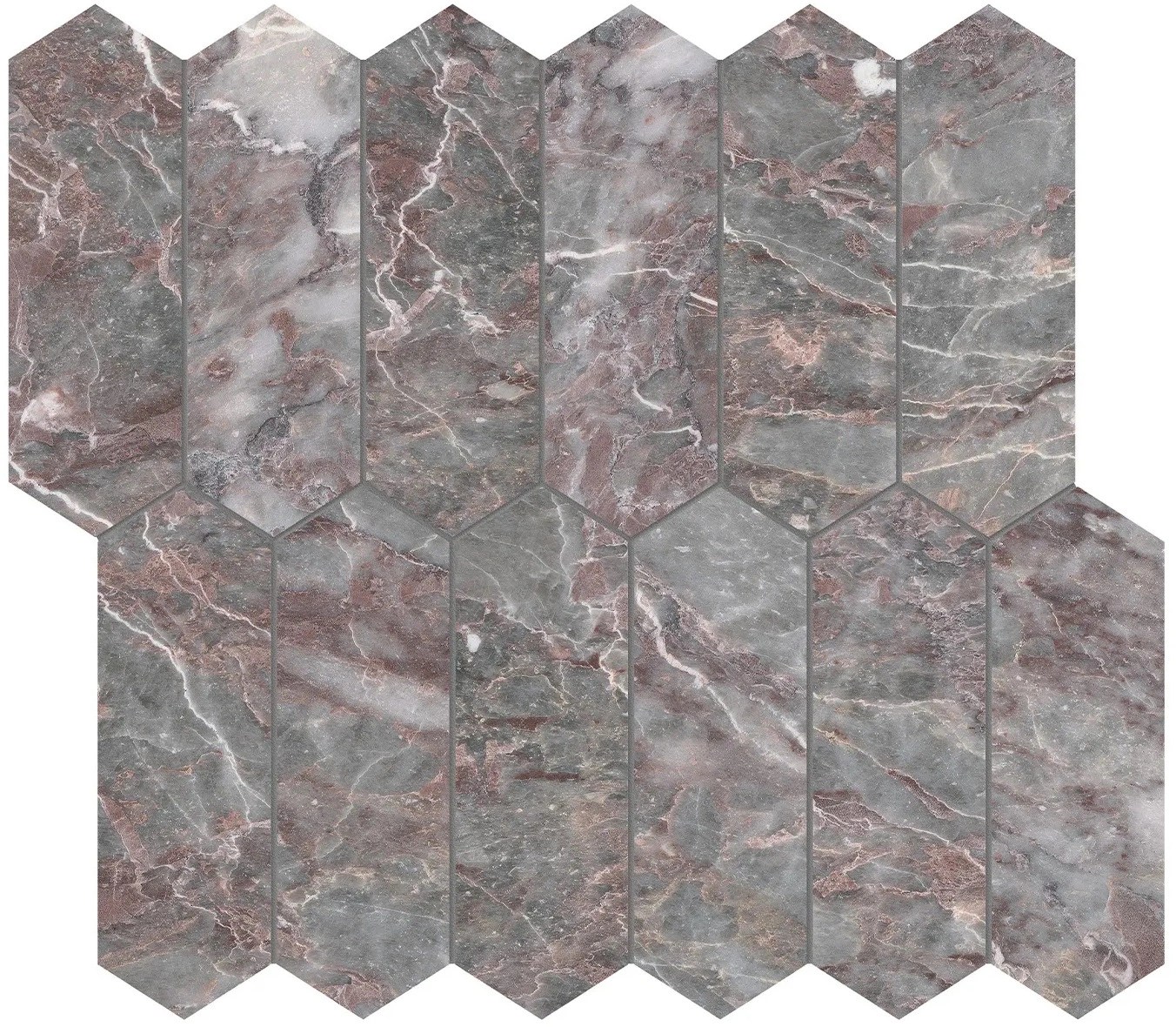 Sereno Burgundy Picket Mosaic