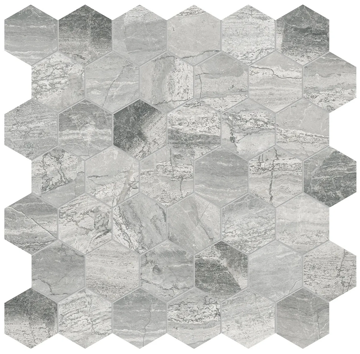 Volcana Notte Hexagon Mosaic