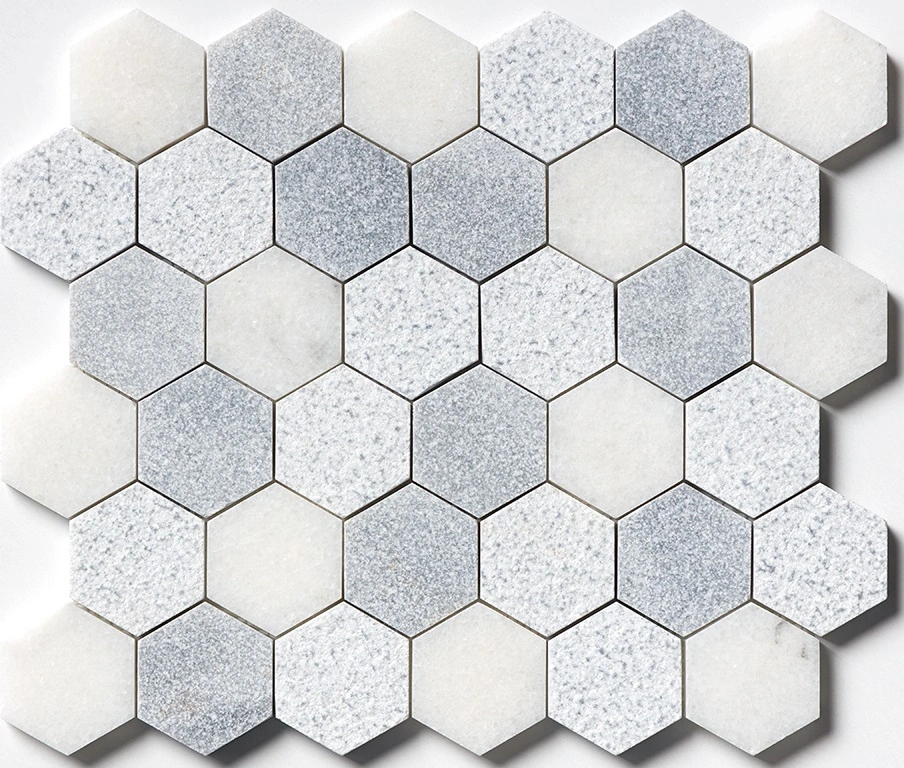 Allure&glacier Textured Hexagon 2 Marble Mosaic