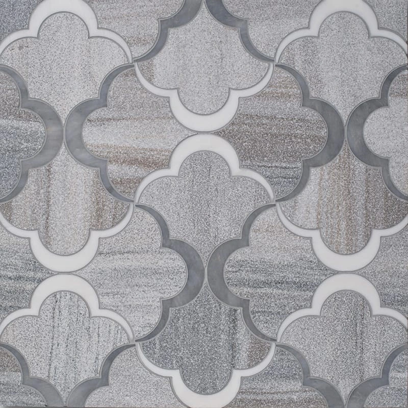 Snow White, Allure, Skyline Multi Finish Nuage Marble Mosaic