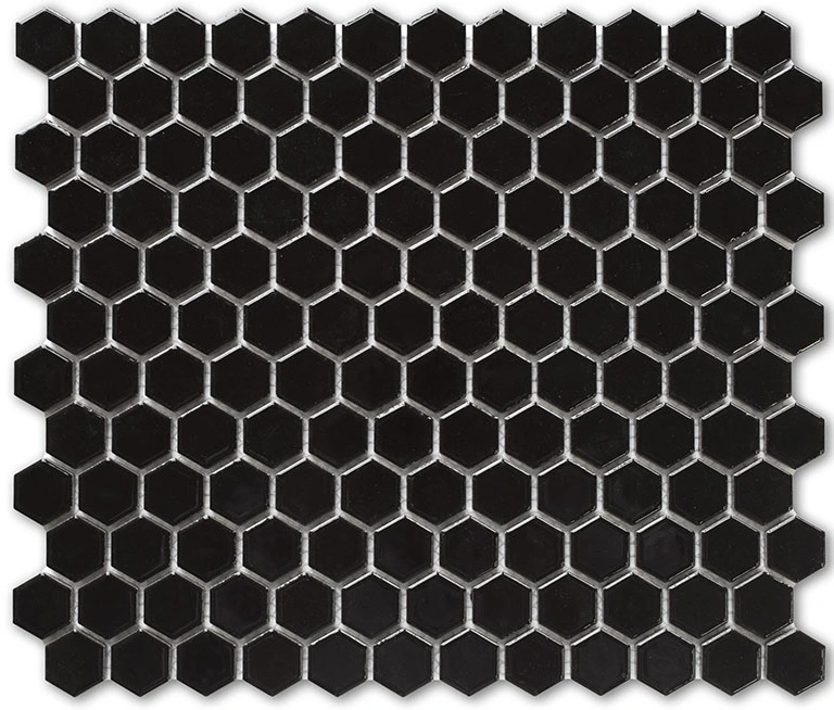 Alpine Glossy Penny Hexagon Porcelain Mosaic