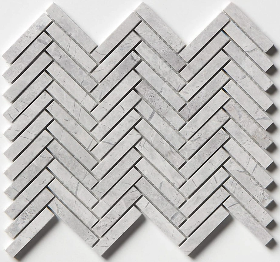 Avalanche Honed Herringbone 5/8x3 Marble Mosaic