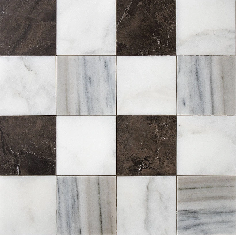 Avalon, Skyline, Mocha Earth Multi Finish 4x4 Marble Mosaic Avalon, Skyline, Mocha Earth Multi Finish 4x4 Marble Mosaic