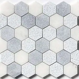 Allure&glacier Textured Hexagon 2 Marble Mosaic