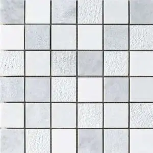 Allure, Avenza, Snow White Textured 2x2 Marble Mosaic