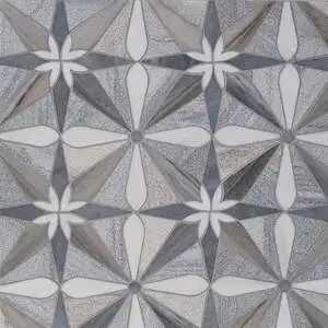 Snow White, Allure, Skyline Multi Finish Chantham Marble Mosaic
