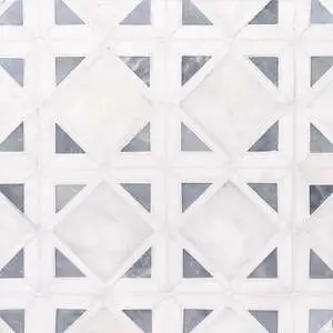 Snow White, Allure, Glacier Multi Finish Kent Marble Mosaic