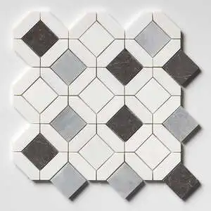 Allure L, Iris Black, Bianco Dolomiti Cl Honed Louna Marble Mosa
