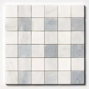 Allure Light, Snow White, Glacier Honed 2x2 Marble Mosaic