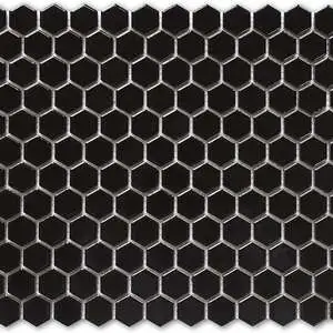 Alpine Glossy Penny Hexagon Porcelain Mosaic