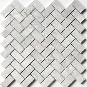 Avalanche Honed Herringbone 1x2 Marble Mosaic