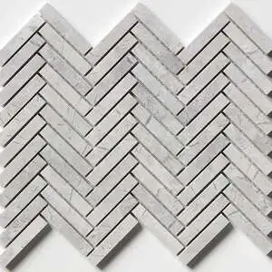 Avalanche Honed Herringbone 5/8x3 Marble Mosaic