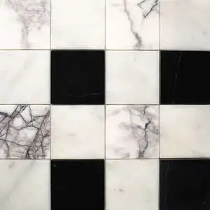 Avalon, Black, Lilac Polished Marble Mosaic