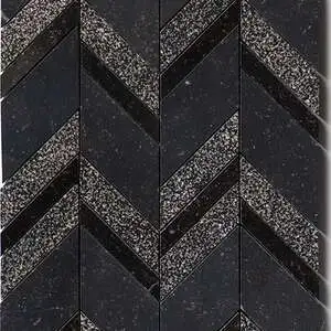 Belgium Blue Textura Chevron Waterjet Limestone Mosaic