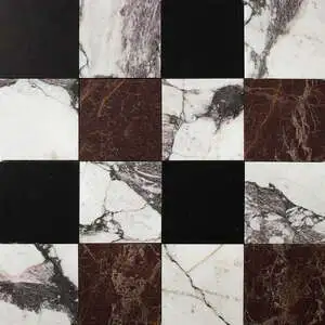 Black, Calacatta Viola, Red Bordeaux Honed 4x4 Marble Mosaic Floor Tile