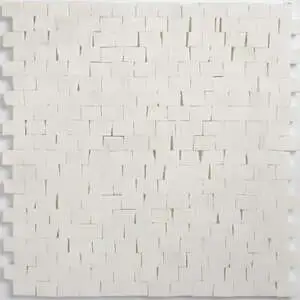 Snow White Honed Broken Joint Marble Mosaic