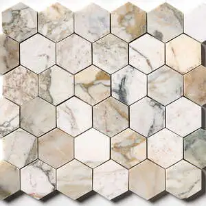 Calacatta Green Honed Hexagon 2 Marble Mosaic