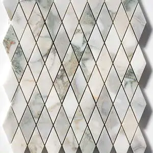 Calacatta Green Honed Rhomboid Marble Mosaic