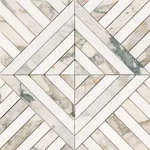 Calacatta Green Honed Ponte Marble Mosaic