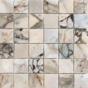 Calacatta Green Honed Hand Clipped Marble Mosaic