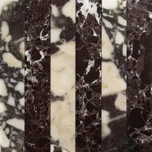Calacatta Viola, Red Levanto Honed Mod Stripes Marble Mosaic
