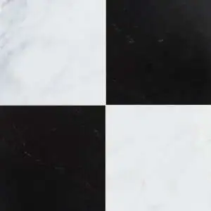 Black, Calacatta Bella Honed Checkerboard Pattern Marble Tile