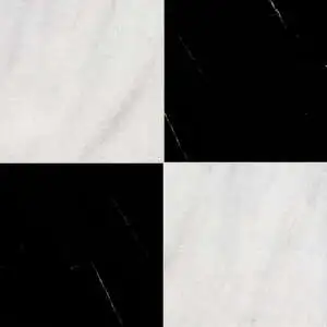 Avalon, Black Polished Checkerboard Pattern Marble Tile