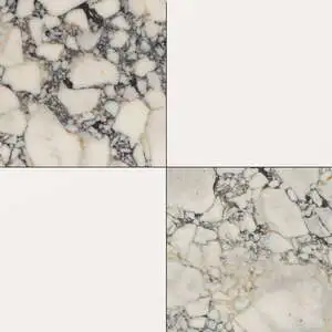 Aspen White, Calacatta Picasso Honed Checkerboard Pattern Marble